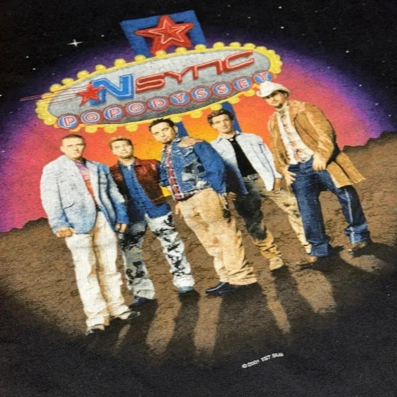 Y2K VTG 2001 NSync Boy Band Concert Pop Odyssey Winterland Graphic T-Shirt - Picture 3 of 10